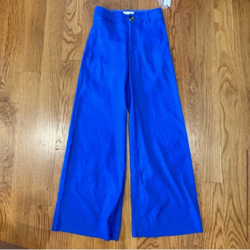 Anthropologie Maeve The Ettie High-Rise Crop Wide-Leg Pants Linen
